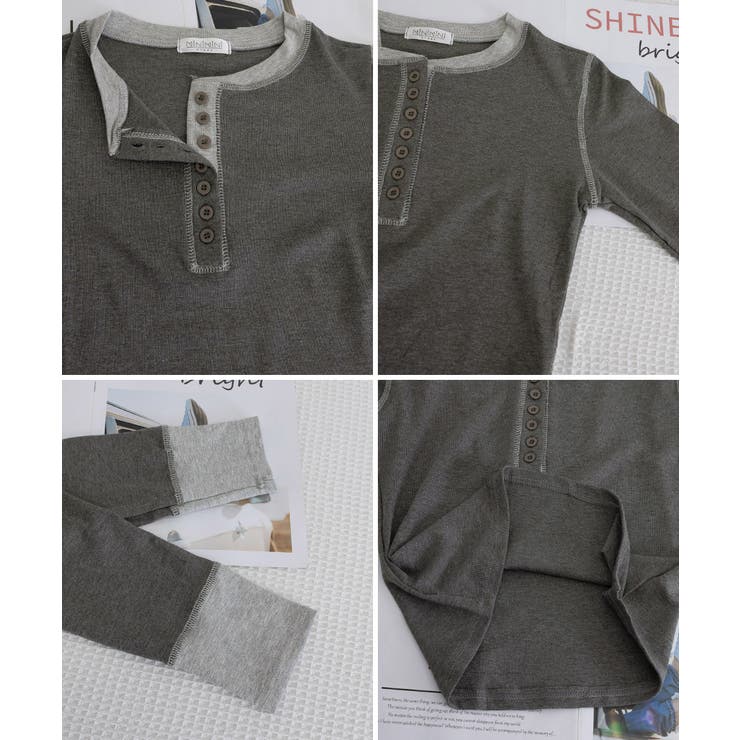 配色ヘンリーシャツハーフボタンカットソー | SUNSHINE CLOSET | 詳細画像38 