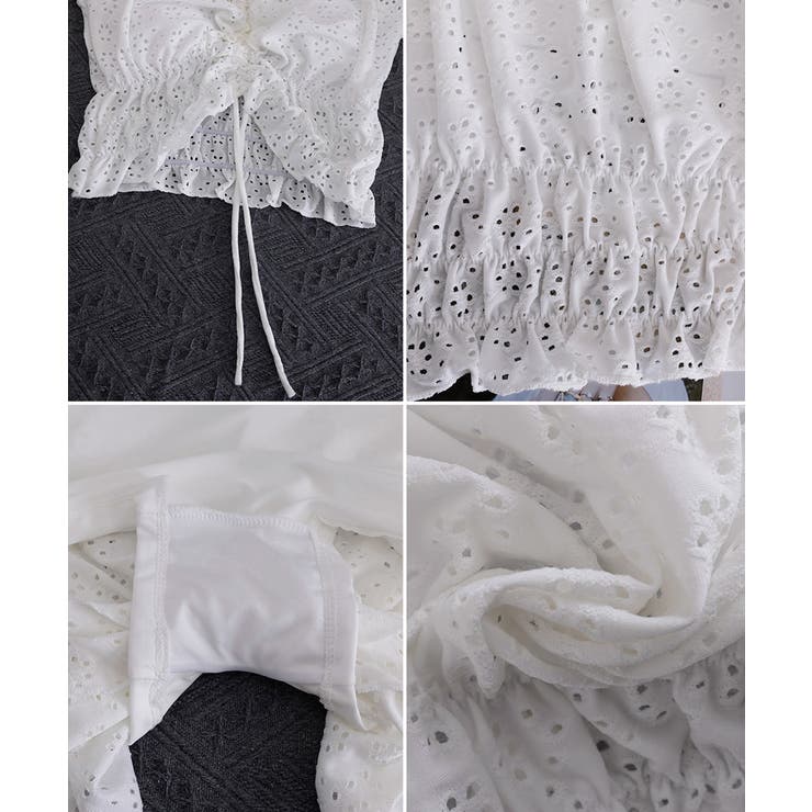 フリルレース水着オフショルダー チラ見え防止インナーパンツ付きスカート 着やせ露… | SUNSHINE CLOSET | 詳細画像18 