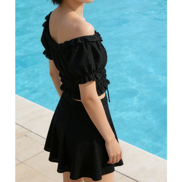 フリルレース水着オフショルダー チラ見え防止インナーパンツ付きスカート 着やせ露… | SUNSHINE CLOSET | 詳細画像8 