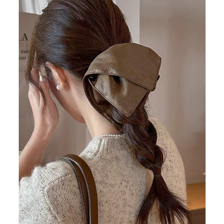 フェイクレザーシュシュ レトロ ヘアゴム | SUNSHINE CLOSET | 詳細画像1 