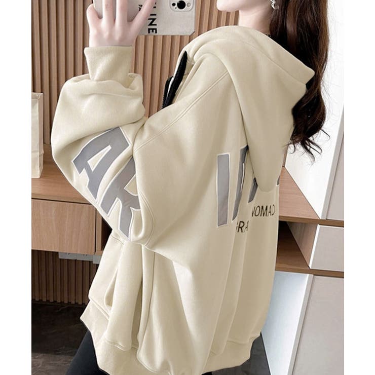 韓国風フード付きジップパーカーレディース | SUNSHINE CLOSET | 詳細画像10