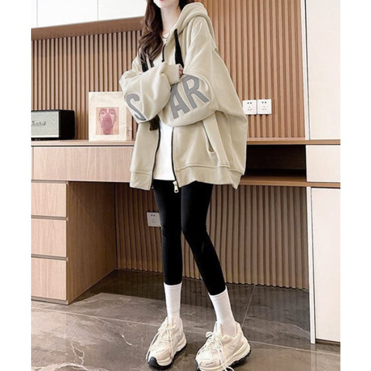 韓国風フード付きジップパーカーレディース | SUNSHINE CLOSET | 詳細画像12