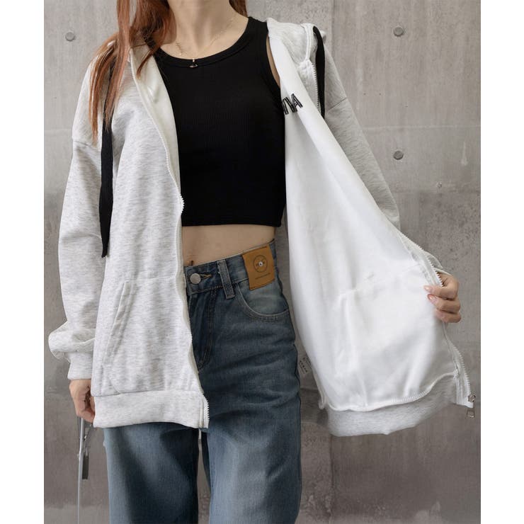 韓国風フード付きジップパーカーレディース | SUNSHINE CLOSET | 詳細画像15