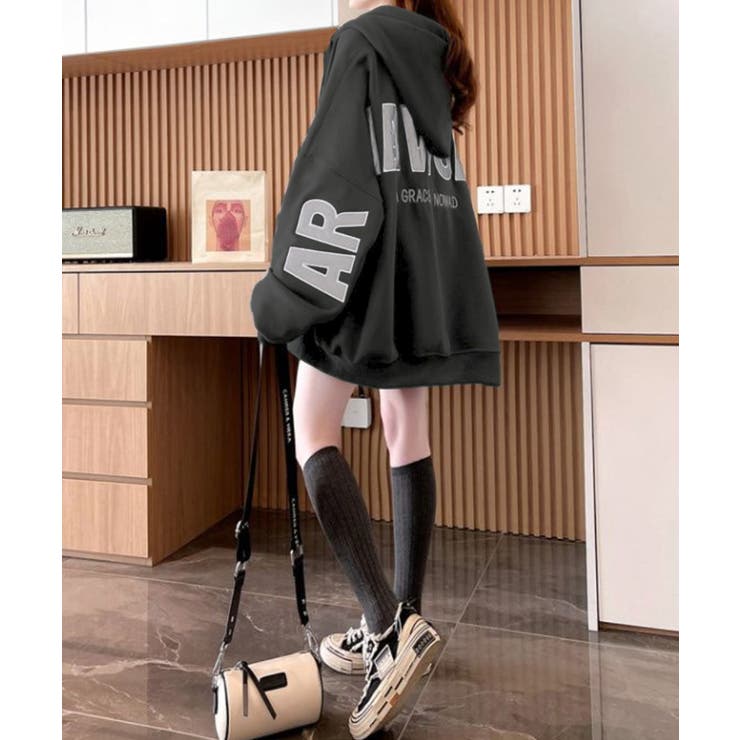 韓国風フード付きジップパーカーレディース | SUNSHINE CLOSET | 詳細画像4