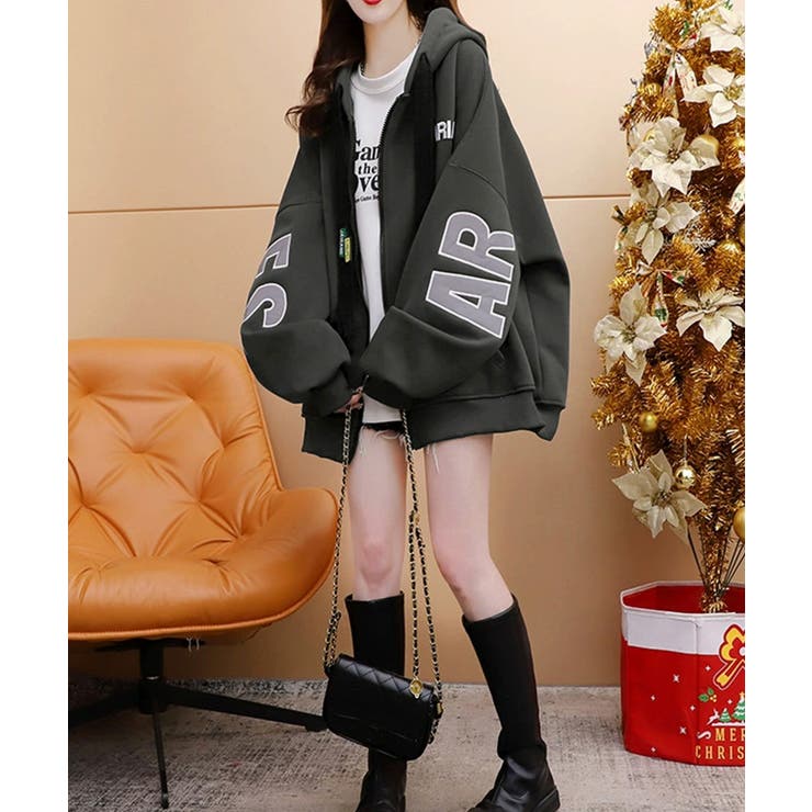 韓国風フード付きジップパーカーレディース | SUNSHINE CLOSET | 詳細画像5