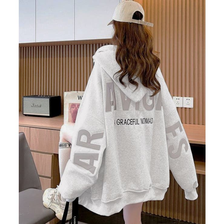 韓国風フード付きジップパーカーレディース | SUNSHINE CLOSET | 詳細画像6