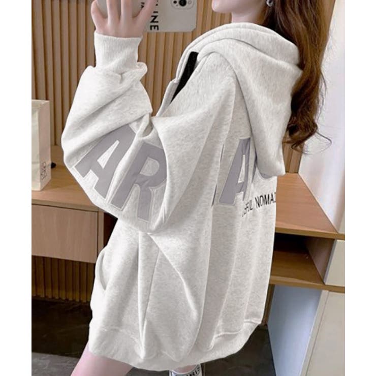 韓国風フード付きジップパーカーレディース | SUNSHINE CLOSET | 詳細画像7