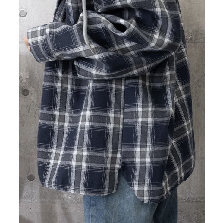 チェック柄フーデッドシャツレディース秋冬 | SUNSHINE CLOSET | 詳細画像20 