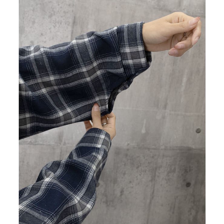 チェック柄フーデッドシャツレディース秋冬 | SUNSHINE CLOSET | 詳細画像21 