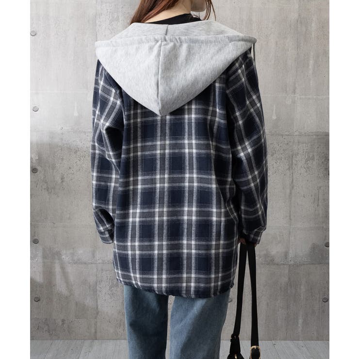 チェック柄フーデッドシャツレディース秋冬 | SUNSHINE CLOSET | 詳細画像22 