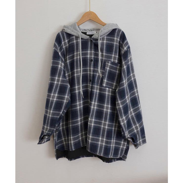 チェック柄フーデッドシャツレディース秋冬 | SUNSHINE CLOSET | 詳細画像23 