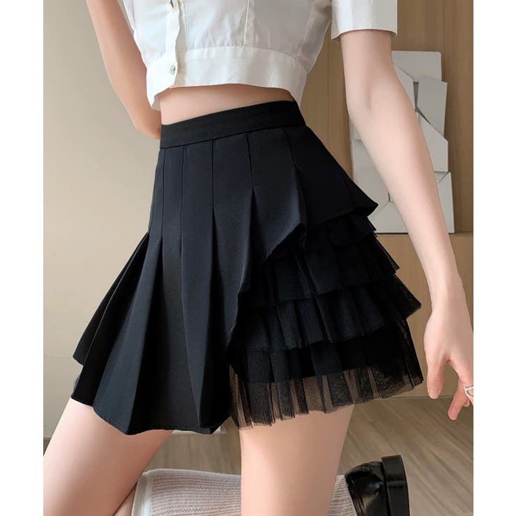 レディース ハイウエストチュールスカート レイヤード風 | SUNSHINE CLOSET | 詳細画像2 