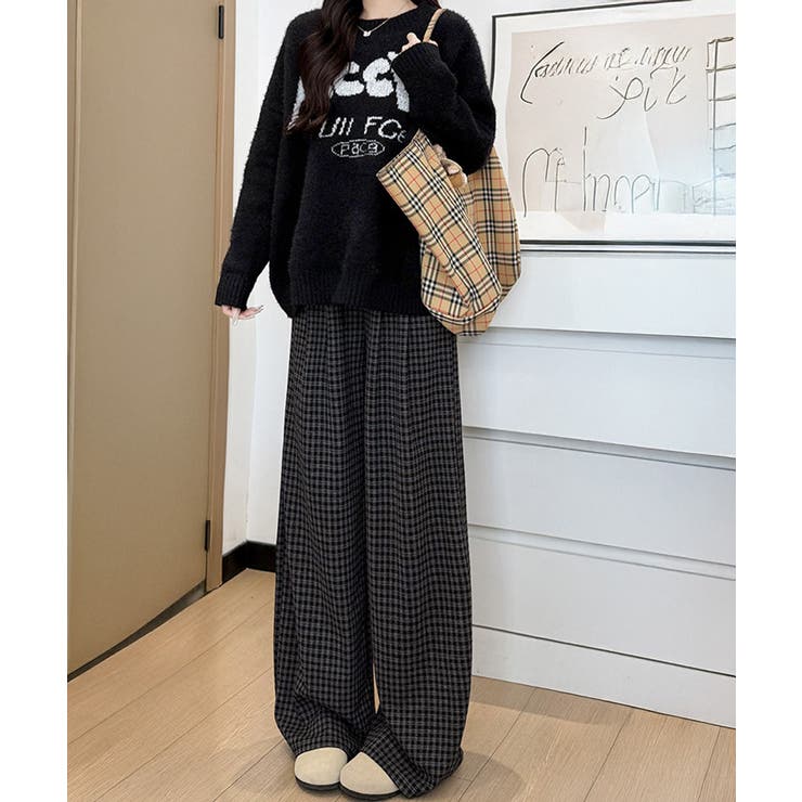 チェック柄ワイドパンツハイウエスト 秋冬 | SUNSHINE CLOSET | 詳細画像20 