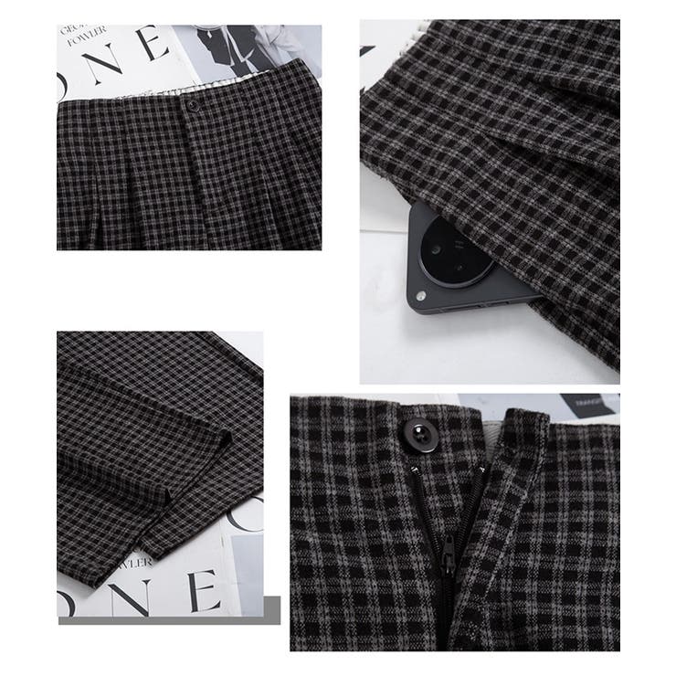 チェック柄ワイドパンツハイウエスト 秋冬 | SUNSHINE CLOSET | 詳細画像27 