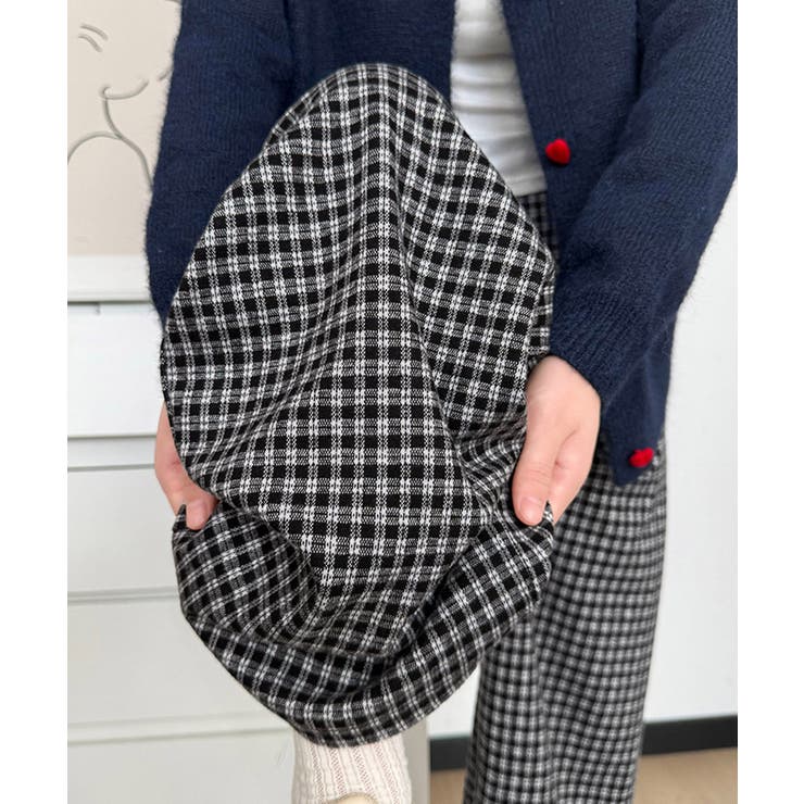 チェック柄ワイドパンツハイウエスト 秋冬 | SUNSHINE CLOSET | 詳細画像8 
