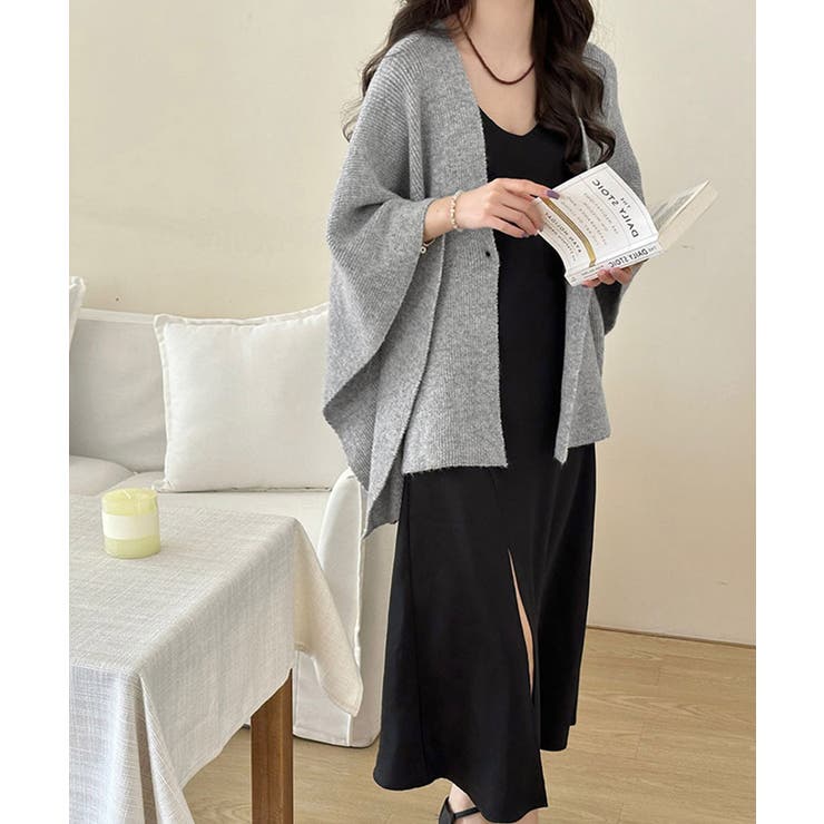 ニットショール ポンチョカーディガン秋冬 | SUNSHINE CLOSET | 詳細画像12 