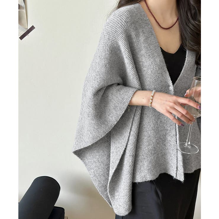 ニットショール ポンチョカーディガン秋冬 | SUNSHINE CLOSET | 詳細画像9 