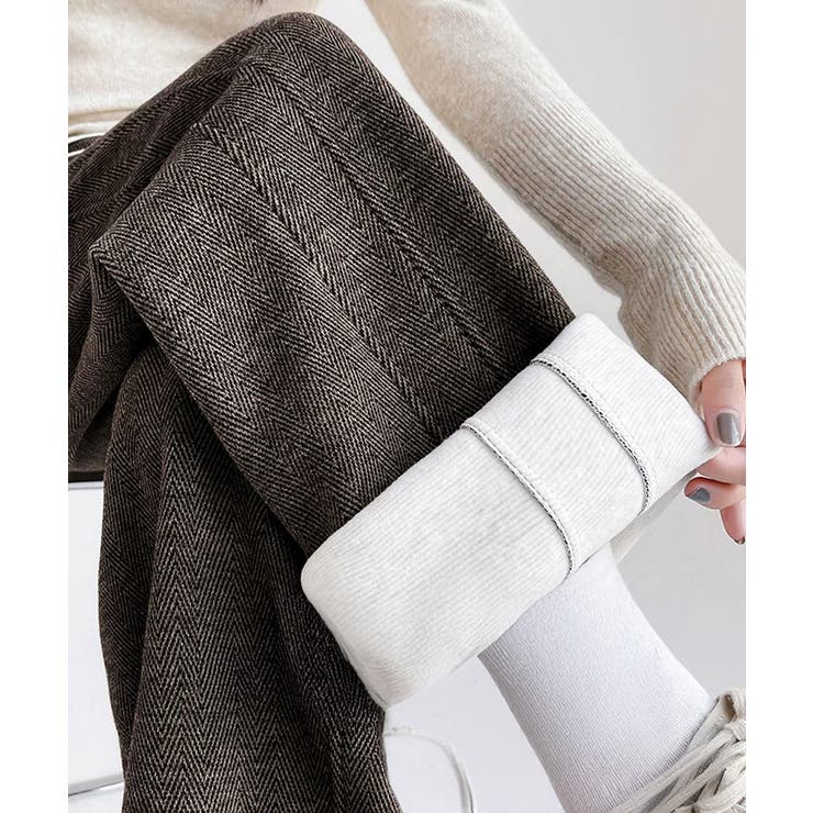 ヘリンボーン柄ワイドパンツレディース美脚 | SUNSHINE CLOSET | 詳細画像1 