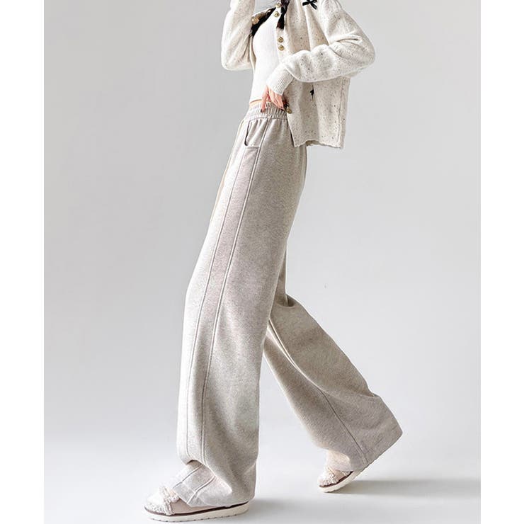 ヘリンボーン柄ワイドパンツレディース美脚 | SUNSHINE CLOSET | 詳細画像12 