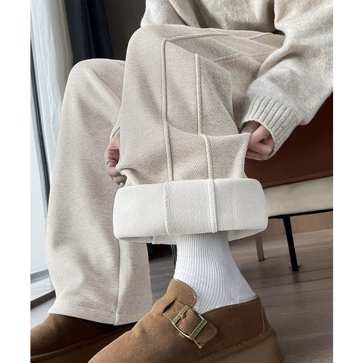 ヘリンボーン柄ワイドパンツレディース美脚 | SUNSHINE CLOSET | 詳細画像13 