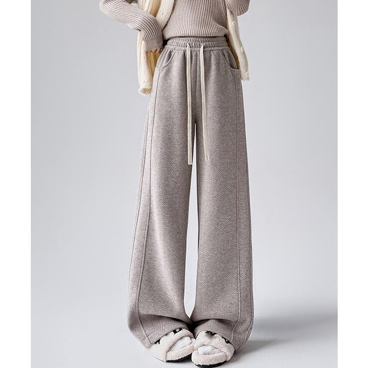 ヘリンボーン柄ワイドパンツレディース美脚 | SUNSHINE CLOSET | 詳細画像14 