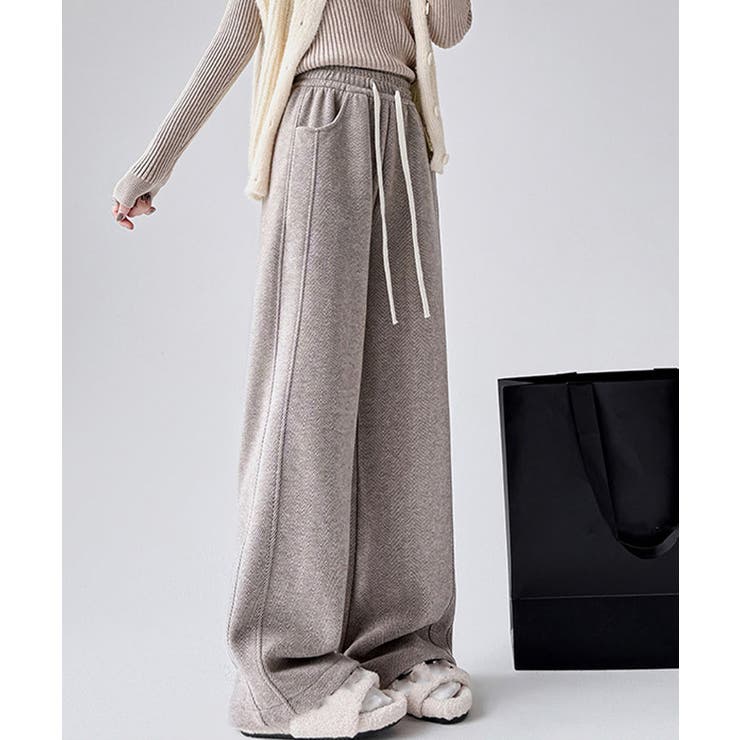 ヘリンボーン柄ワイドパンツレディース美脚 | SUNSHINE CLOSET | 詳細画像15 