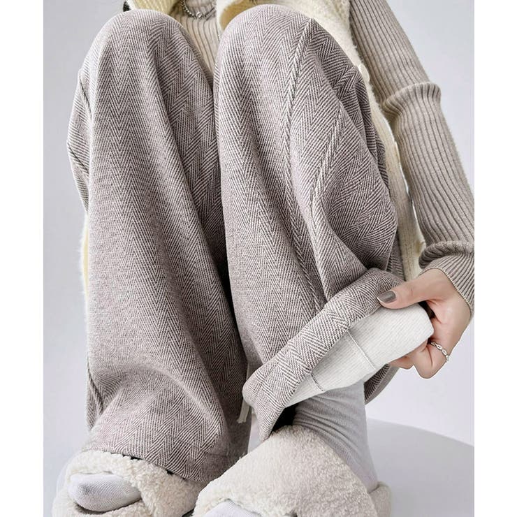 ヘリンボーン柄ワイドパンツレディース美脚 | SUNSHINE CLOSET | 詳細画像17 