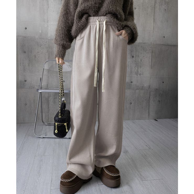 ヘリンボーン柄ワイドパンツレディース美脚 | SUNSHINE CLOSET | 詳細画像18 