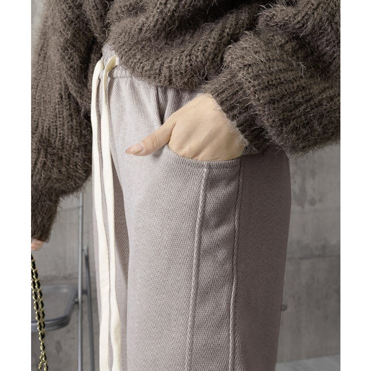 ヘリンボーン柄ワイドパンツレディース美脚 | SUNSHINE CLOSET | 詳細画像21 