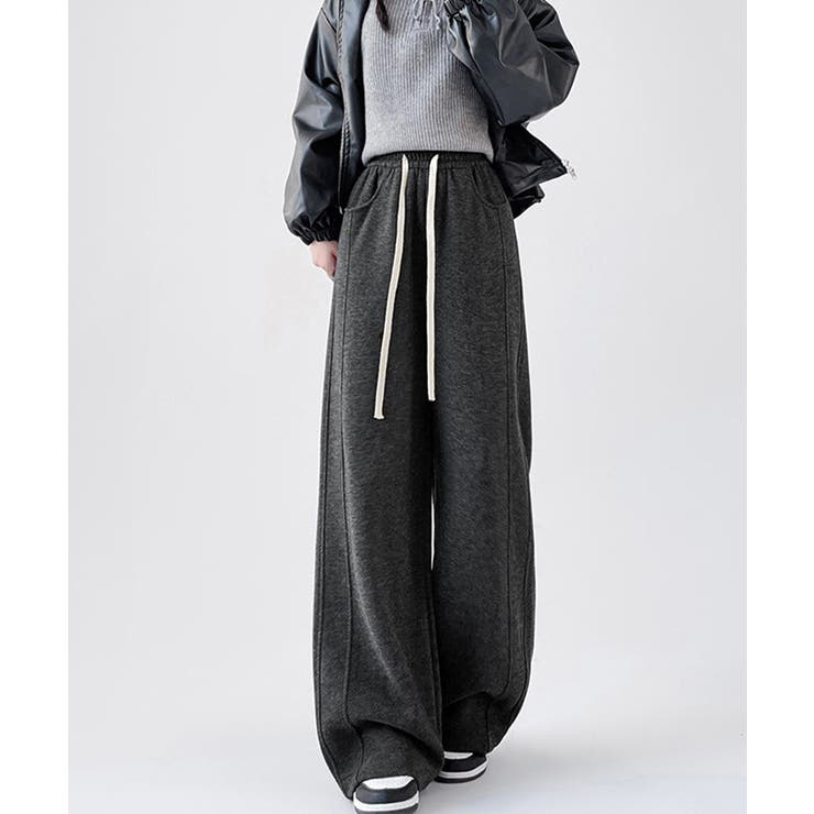 ヘリンボーン柄ワイドパンツレディース美脚 | SUNSHINE CLOSET | 詳細画像7 