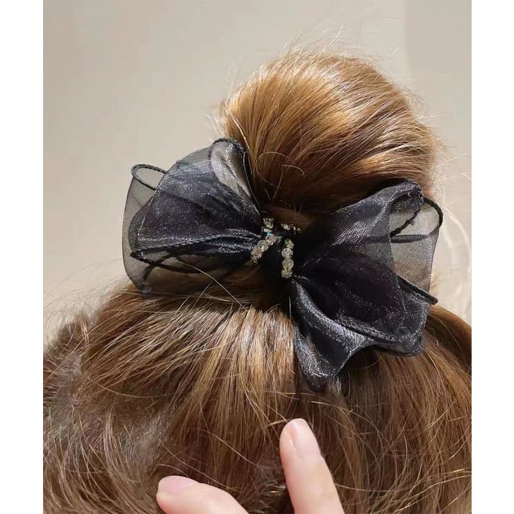 シアーリボンパールラインストーン シュシュ 大人かわいい上品韓国風まとめ髪 | SUNSHINE CLOSET | 詳細画像4 