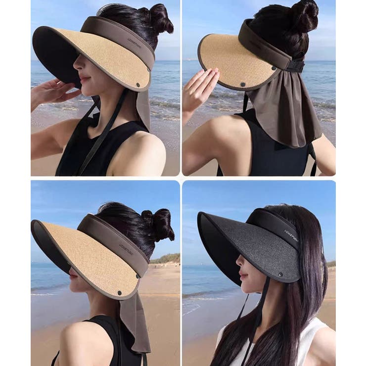 レディース軽量遮光サンバイザー帽子ネックガード付き 小顔見え アウトドア日よけハ… | SUNSHINE CLOSET | 詳細画像5 