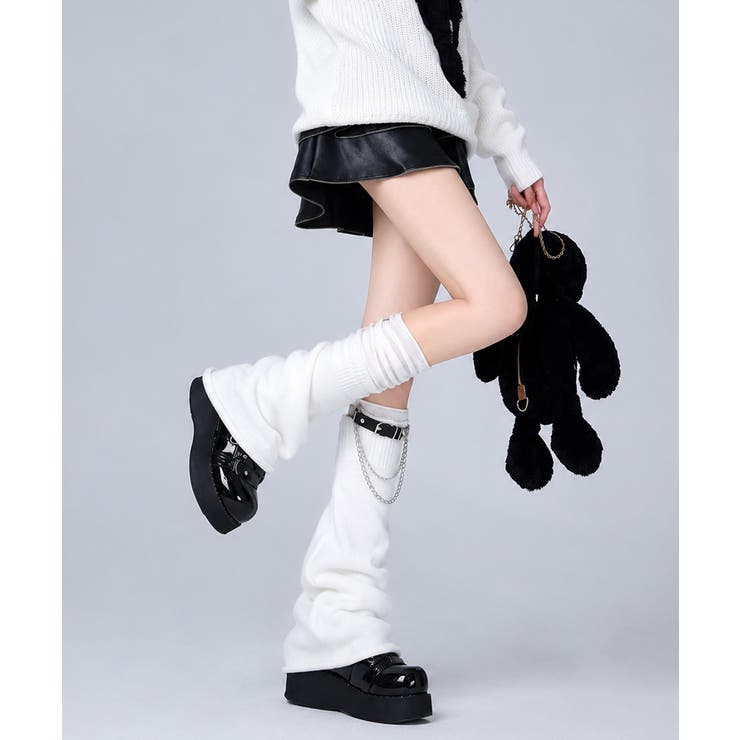 地雷系ベルトチェーンレッグウォーマー サブカル風ルーズソックス Y2Kレッグカバ… | SUNSHINE CLOSET | 詳細画像3 