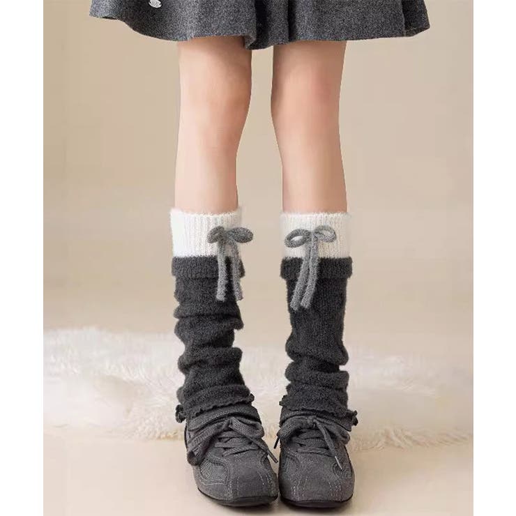 配色デザインルーズレッグカバー 大人可愛いガーリー防寒あったか秋冬靴下バレエコア… | SUNSHINE CLOSET | 詳細画像14 
