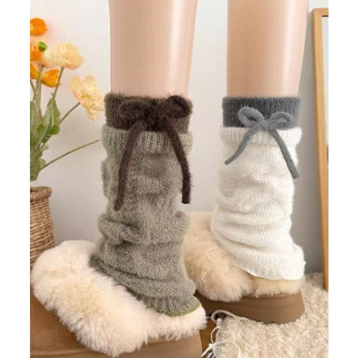 配色デザインルーズレッグカバー 大人可愛いガーリー防寒あったか秋冬靴下バレエコア… | SUNSHINE CLOSET | 詳細画像20 