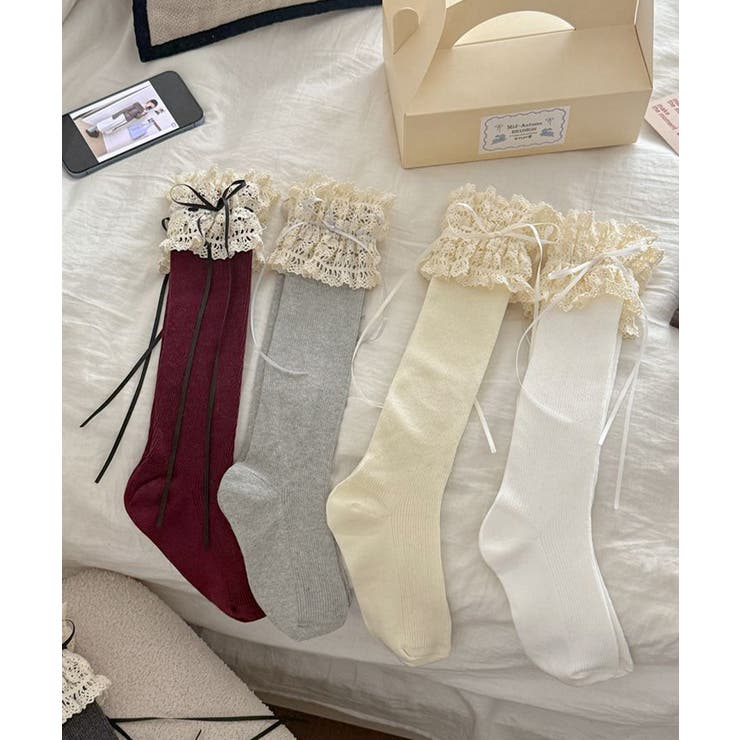 韓国風レースハイソックスフレンチガーリーバレエコアソックス量産型地雷系ルーズソッ… | SUNSHINE CLOSET | 詳細画像19 