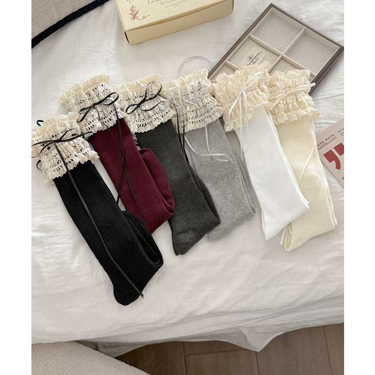 韓国風レースハイソックスフレンチガーリーバレエコアソックス量産型地雷系ルーズソッ… | SUNSHINE CLOSET | 詳細画像20 