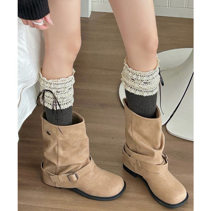 韓国風レースハイソックスフレンチガーリーバレエコアソックス量産型地雷系ルーズソッ… | SUNSHINE CLOSET | 詳細画像4 