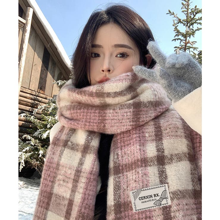 あったか防寒シャギーニットマフラーフリンジストール秋冬小顔見えワイドマフラー大人… | SUNSHINE CLOSET | 詳細画像17 