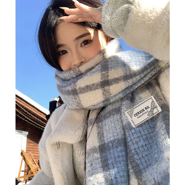 あったか防寒シャギーニットマフラーフリンジストール秋冬小顔見えワイドマフラー大人… | SUNSHINE CLOSET | 詳細画像19 