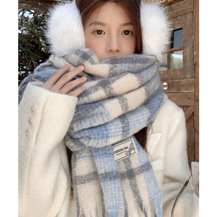 あったか防寒シャギーニットマフラーフリンジストール秋冬小顔見えワイドマフラー大人… | SUNSHINE CLOSET | 詳細画像20 