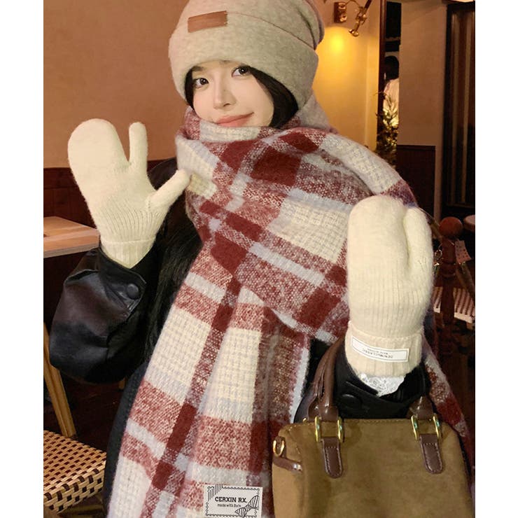 あったか防寒シャギーニットマフラーフリンジストール秋冬小顔見えワイドマフラー大人… | SUNSHINE CLOSET | 詳細画像3 