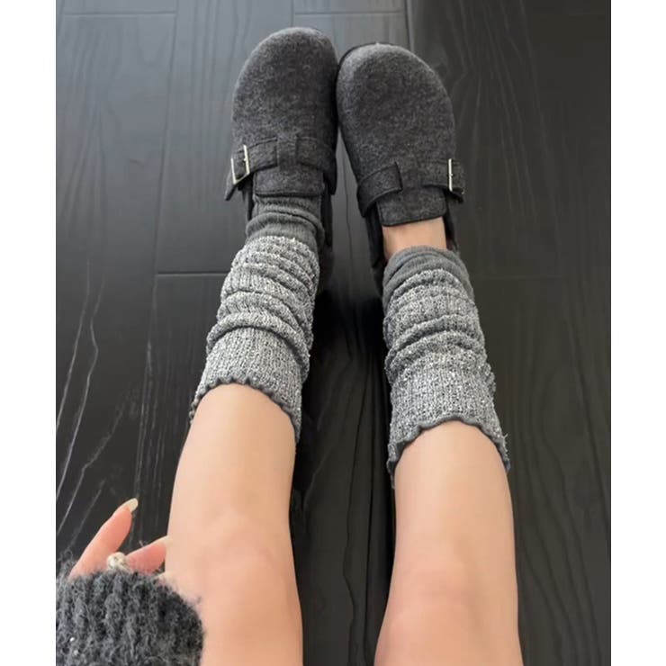 ラメスパンコール入りロングウォーマー おしゃれリブニットロングソックス靴下 切替… | SUNSHINE CLOSET | 詳細画像19 