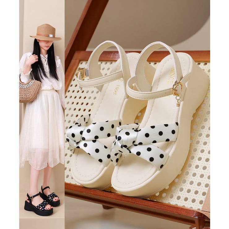 ドット柄サンダル 歩きやすいサマーシューズ 韓国ファッション | SUNSHINE CLOSET | 詳細画像12 