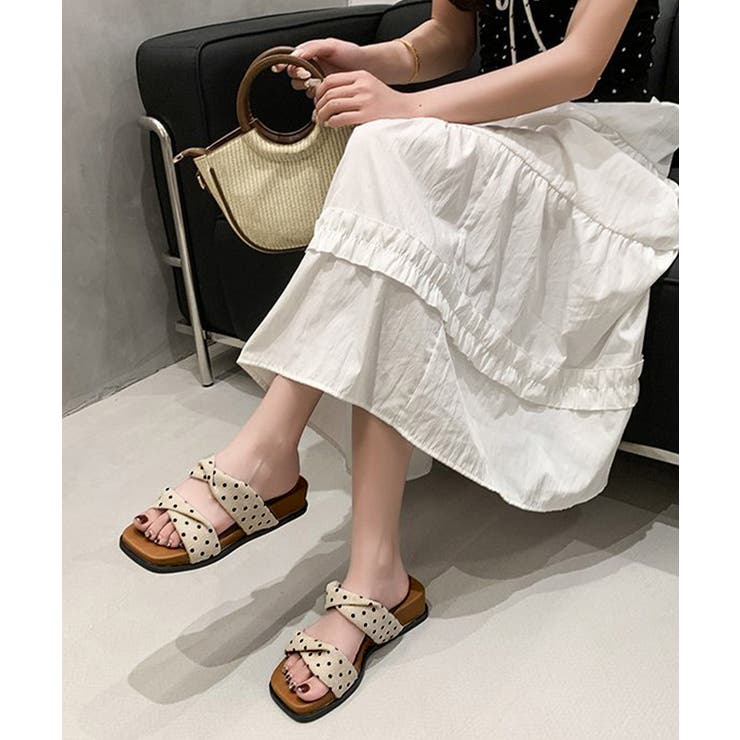 ツイストベルトサンダル フラットミュールレディース 美脚見え歩きやすいサンダル | SUNSHINE CLOSET | 詳細画像10 
