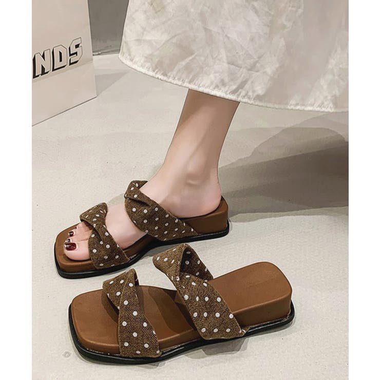 ツイストベルトサンダル フラットミュールレディース 美脚見え歩きやすいサンダル | SUNSHINE CLOSET | 詳細画像12 
