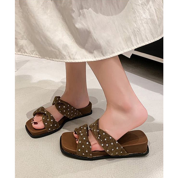 ツイストベルトサンダル フラットミュールレディース 美脚見え歩きやすいサンダル | SUNSHINE CLOSET | 詳細画像13 