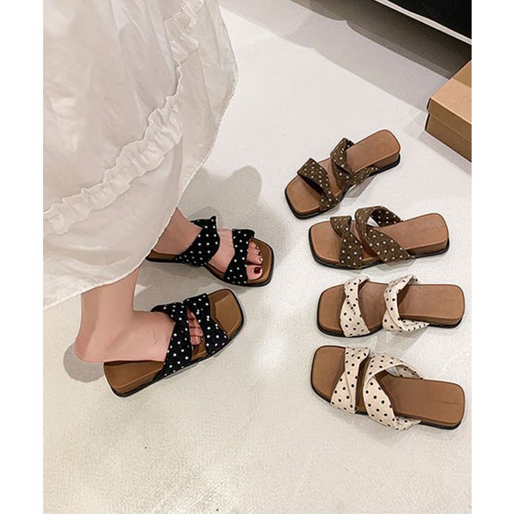 ツイストベルトサンダル フラットミュールレディース 美脚見え歩きやすいサンダル | SUNSHINE CLOSET | 詳細画像16 