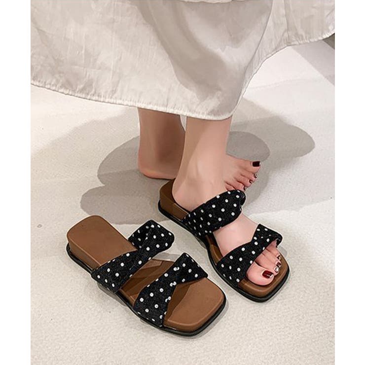 ツイストベルトサンダル フラットミュールレディース 美脚見え歩きやすいサンダル | SUNSHINE CLOSET | 詳細画像2 