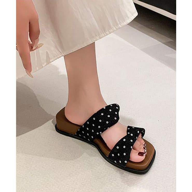 ツイストベルトサンダル フラットミュールレディース 美脚見え歩きやすいサンダル | SUNSHINE CLOSET | 詳細画像4 